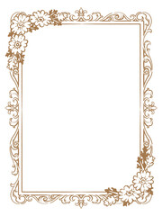 アンティークなお花の装飾フレーム。ベクター素材