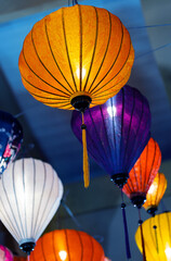 Colourful lanterns during lantern festival, Chinese new year decorations.
