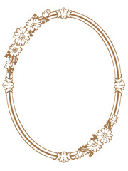 アンティークなお花の装飾フレーム。ベクター素材