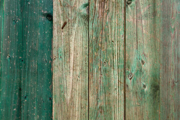 Green wooden planks