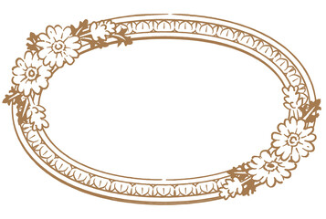 アンティークなお花の装飾フレーム。ベクター素材