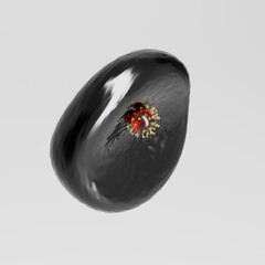 Coronavirus attacking red blood cell, mutant variant COVID 19 invading blood cell, accurate size representation, virus 3d render