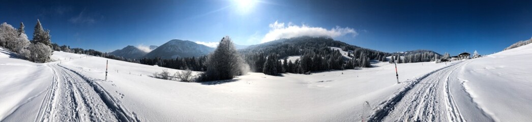 Winterlandschaft Allgäu Alpen Stubental Alpe