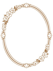 アンティークなお花の装飾フレーム。ベクター素材