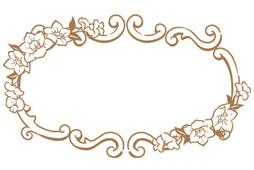 アンティークなお花の装飾フレーム。ベクター素材