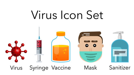 virus icon set. corona icon set. pandemic icon set.