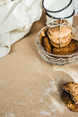 homemade cookies on a brown background