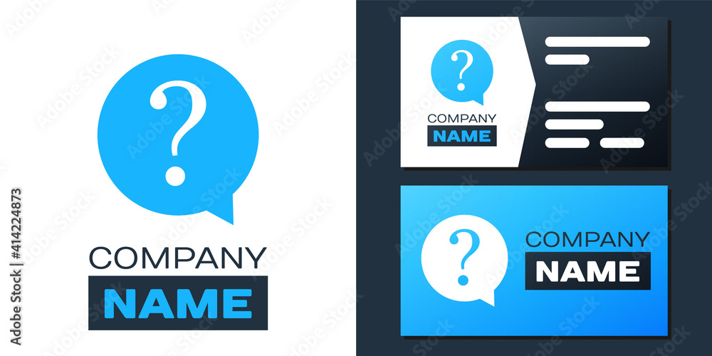 Poster logotype question mark in circle icon isolated on white background. hazard warning symbol. faq sign.