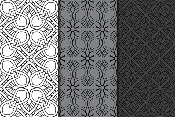 Collection seamless patters with mandala