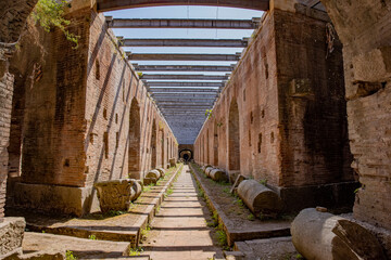 underground walkway Roman ruins stone