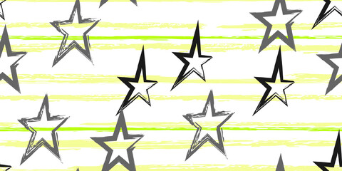 Colored stripes and stars. Simpless. Fashion watercolor striped design. Hand drawn lines in a watercolor style. Fabric, textile design, wrapper, cover.