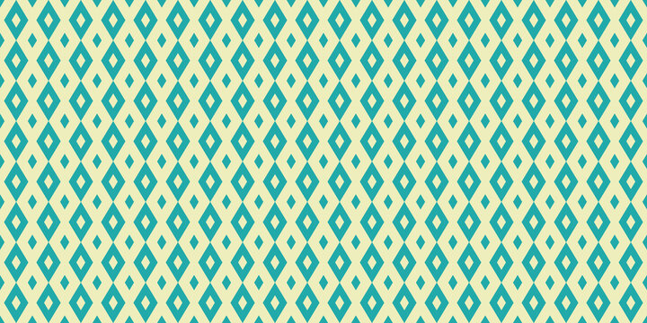 Seamless pattern. Beige and blue diamonds. Plain background. Parallelogram textures, motives. For textile and decoration. Repeat design. Geometric colorful images.