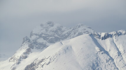 Fototapeta na wymiar Triglav mountain with snow