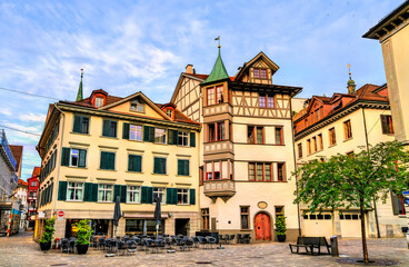 Fototapeta na wymiar Traditional architecture of St. Gallen in Switzerland