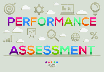 Creative (performance assessment) Banner Word with Icon ,Vector illustration.