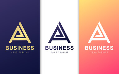 Minimalist A A letter logo with abstract concept