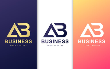 Minimalist A B letter logo with abstract concept