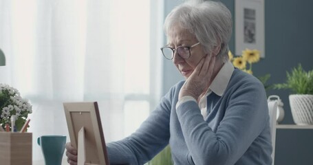 Sad woman mourning the loss of her husband