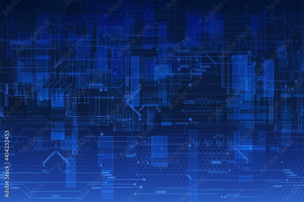 Poster digital circuit interface abstract technology background.