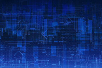Fototapeta na wymiar Abstract blue digital future patterns for digital technology background.Futuristic hi-tech concept.