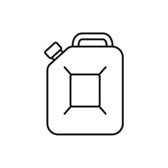 Canister line icon. Jerry can symbol. Fuel, gasoline or oil canister linear sign. Vector isolated on white