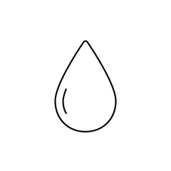 Fototapeta premium Drop line icon. Water, oil or blood drop black outline sign. Vector isolated on white