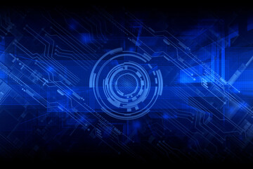 Abstract blue hi-tech digital technology background.