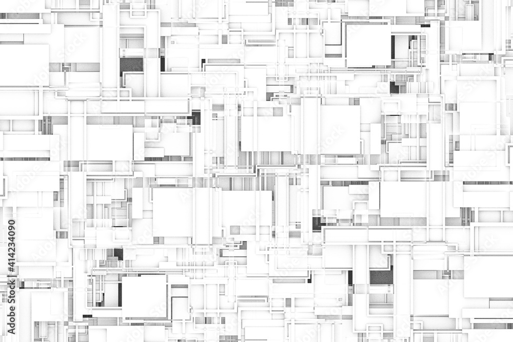 Poster white modern connecting geometry future emboss pattern creative background.3d illustration and rende