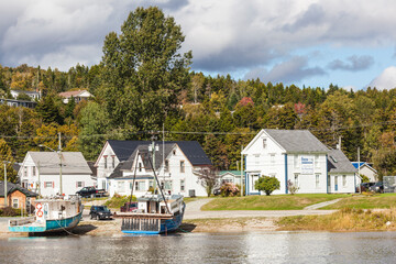 Fototapeta na wymiar Canada, New Brunswick, Bay of Fundy, Alma. Gateway to Fundy National Park, village view.