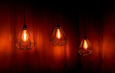 Background of old style lamps