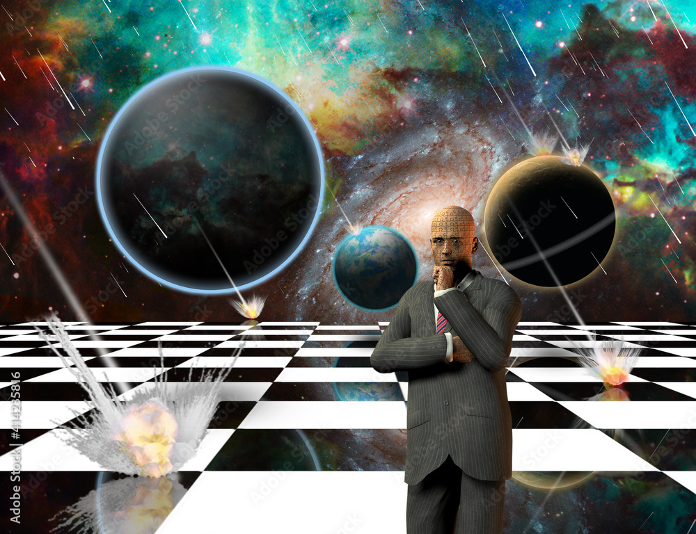 Poster omnipresent thoughts. surreal art