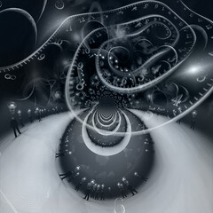 Eternal spaces. Surreal composition with time spirals