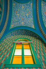 Canada, New Brunswick, Sainte-Cecile. Interior of Sainte-Cecile Church, also known as The Candy...