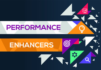 Creative (performance enhancers) Banner Word with Icon ,Vector illustration.