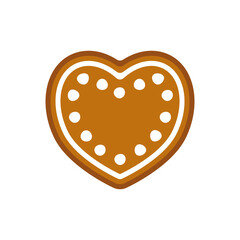 Christmas gingerbread cookie on white isolated background. Vector illustration