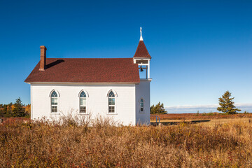 Canada, New Brunswick, Miscou Island. St John's United Church.