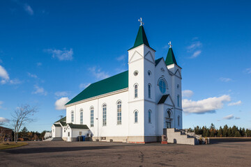 Fototapeta na wymiar Canada, New Brunswick, Miscou Island, Sainte-Marie-Saint Raphael. Eglise de Saint-Raphael church.