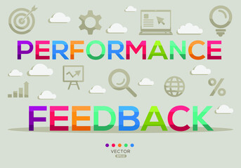 Creative (performance feedback) Banner Word with Icon ,Vector illustration.

