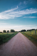 A nice dirt road with blue sky