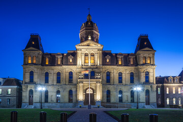 Canada, Central New Brunswick, Fredericton. Exterior of New Brunswick Provincial Legislative Building.