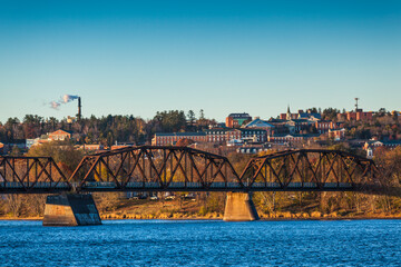 Canada, Central New Brunswick, Fredericton. Bill Thorpe Walking Bridge.