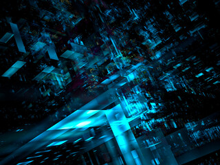 Abstract digitally generated 3d illustration - futuristic construction