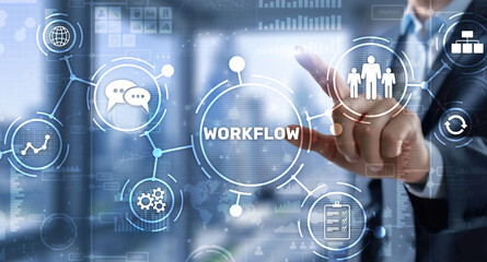 Workflow Repeatability Systematization Buisness Process. Business Technology Internet