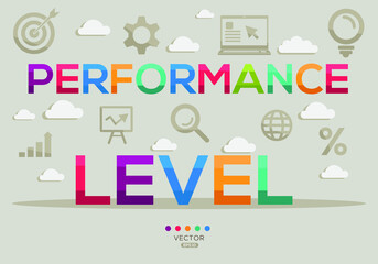 Creative (performance level) Banner Word with Icon ,Vector illustration.
