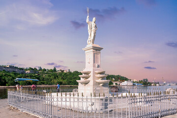 Fototapeta na wymiar Neptune or Poseidon Fountain (built in 1871) in Havana, Cuba