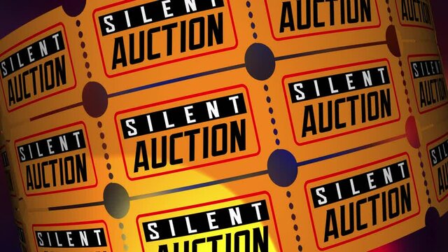 Silent Auction Tickets Win Prizes Raise Money for Charity Fund Raiser 3d Animation