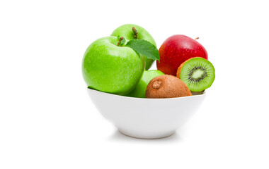 Diet, healthy fruit  in the white bowl - healthy breakfast. Still Life of Fruit