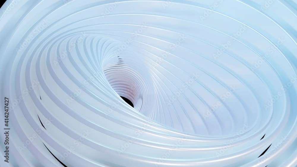 Poster 3d stylish abstract white background with rings or circles twisting in concentric structure. rings t