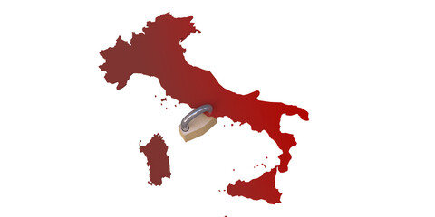 Italian lockdown isolated on white background
