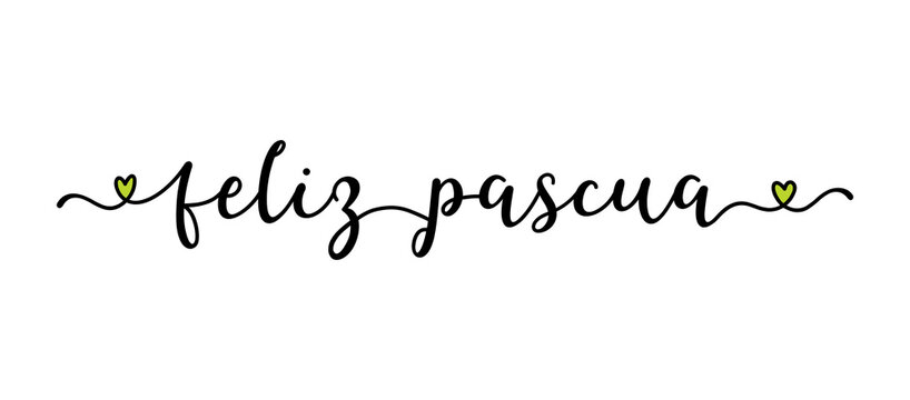 Hand sketched FELIZ PASCUA quote in Spanish as banner. Translated Happy Easter. Lettering for poster, label, sticker, flyer, header, card, advertisement, announcement.